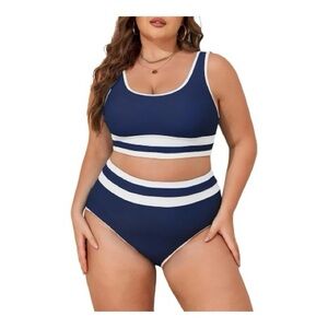 Eytino - NWT - Navy and White Women's Swim Set